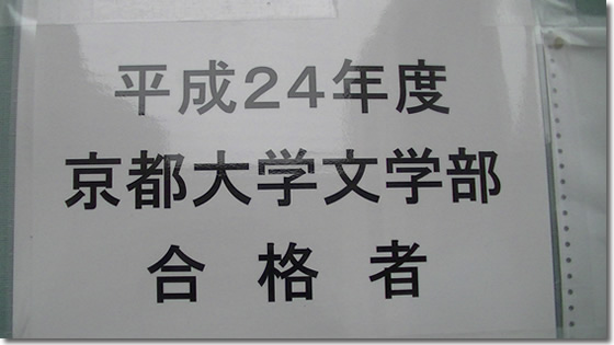 平成24年京都大学文学部合格者