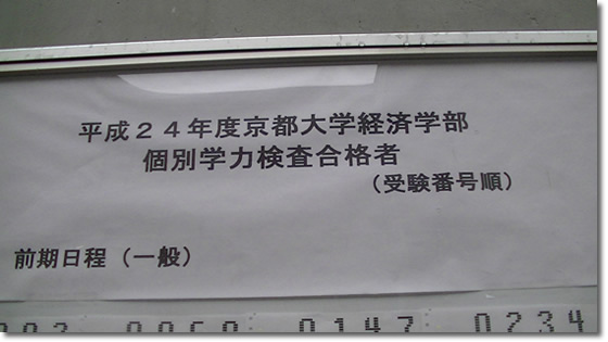 京大経済学部合格発表